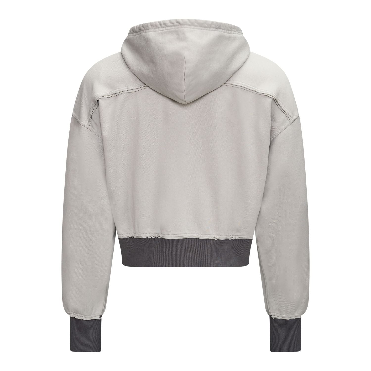Grey Cropped Zipper with  Distressings - back
